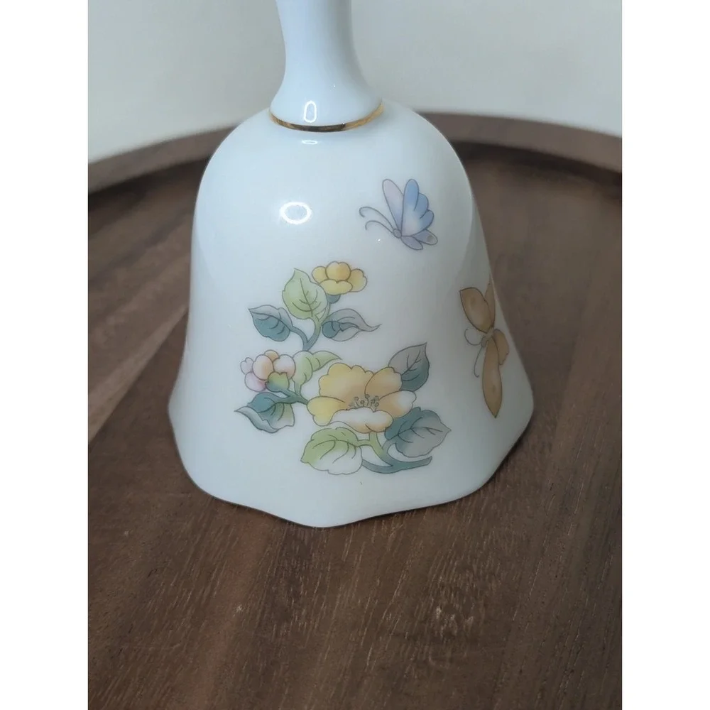 Vintage Made In Japan Floral‎ And Butterfly Bell